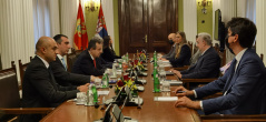 3 November 2021 National Assembly Speaker Ivica Dacic in meeting with Montenegrin Prime Minister Zdravko Krivokapic